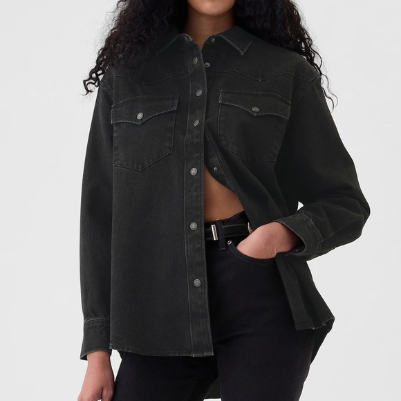 GAP Black Denim Jacket - Picture 1 of 5
